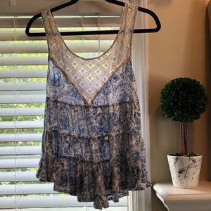 Free People top with lace detail